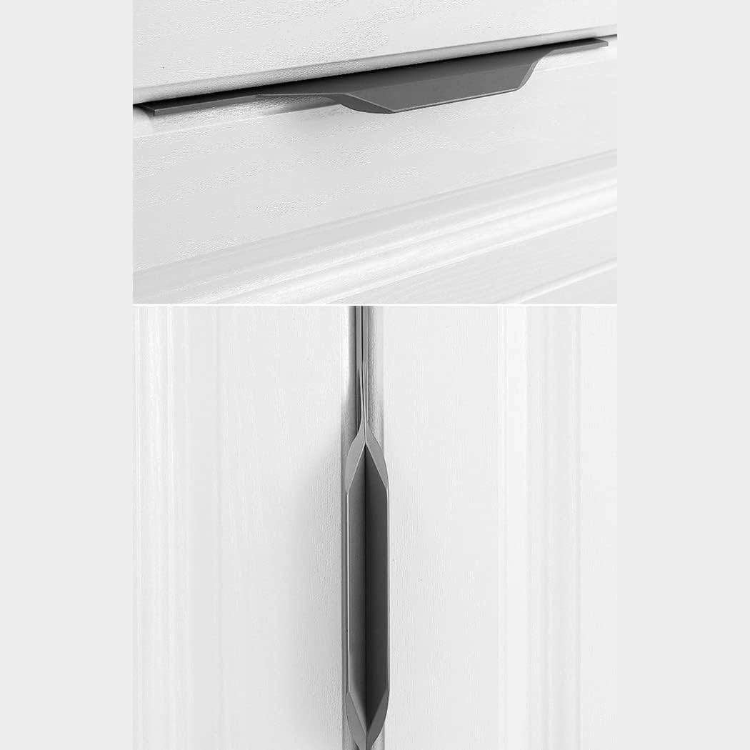 Cabinets Drawers Edge Pulls,Invisible Handle Aluminum Alloy Door Knob Concealed Cupboard Handles Finger Edge Pull Wardrobe Kitchen Pull DrawerHandles Furniture Knobs Grey 2 Pieces(Overall length 1500
