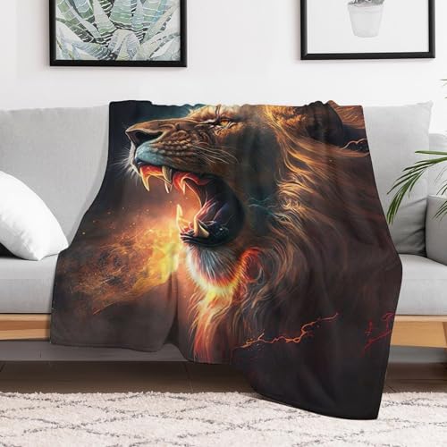 Plaid lion moelleux, couverture super douce pour le canapé