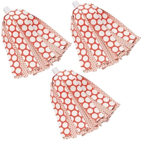 Libman Wonder Mop Head Replacement | Absorbent Microfiber | Self Wringing Mop | Best Mop Refill | Machine Washable | Multi-Surface Floor Mop | 3 Replacement Pads,Red & White Cover