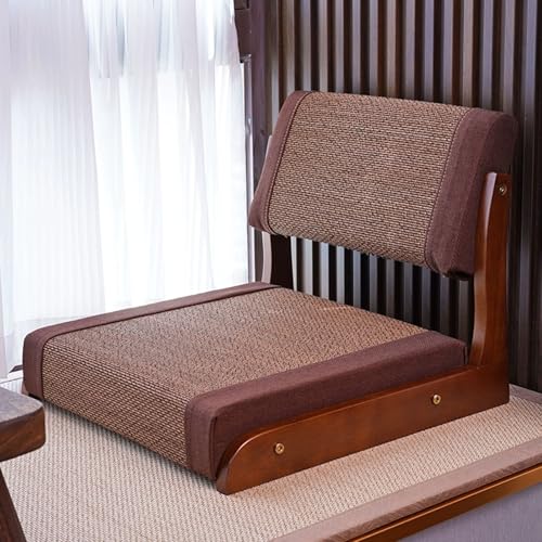 Silla plegable de meditación, silla baja japonesa con soporte trasero, asiento de suelo para ventanas de bahía, balcón, sala de estar, dormitorio