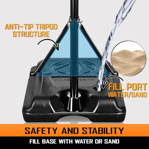 Tragbarer Basketballkorb Outdoor Indoor 190 cm hoch, Schwimmbad Basketball Hoop mit Ball & Standfuß, Basketballkorb für Kinder Jugendliche Erwachsene im Garten