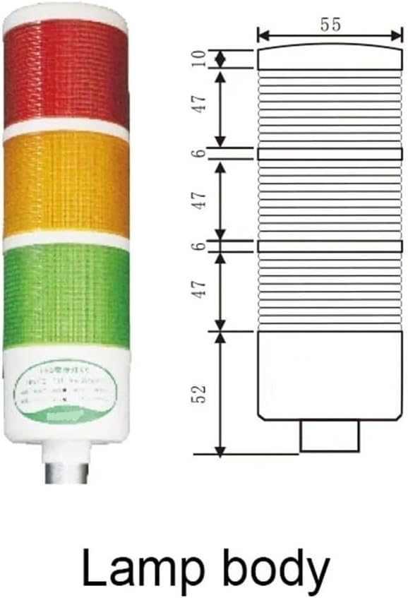 産業用信号灯 24V DC LEDパイロットライト信号ランプ CNCマシン作業警告表示灯 TD55(4GB24V)