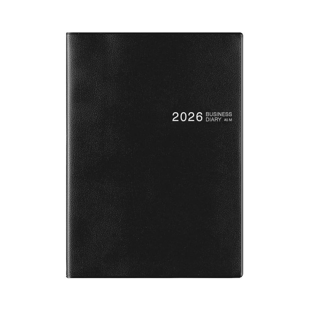 ミドリ ビジネスダイアリー 手帳 2026年 A5 マンスリー 黒 22421006 (2025年12月始まり)