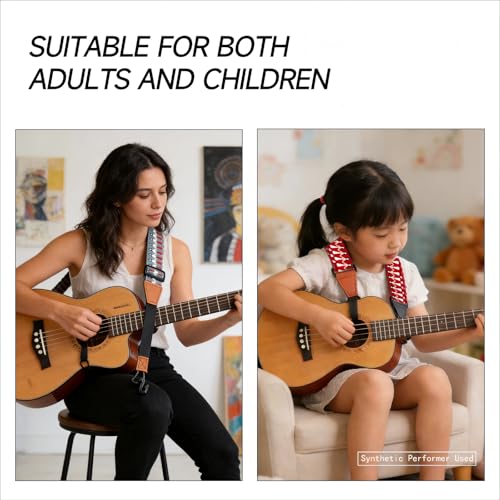 Image of Adjustable Ukulele Strap, No-Drill Ukulele Straps Adult Size, Easy to Use with Double J Hooks, Ukulele Accessories