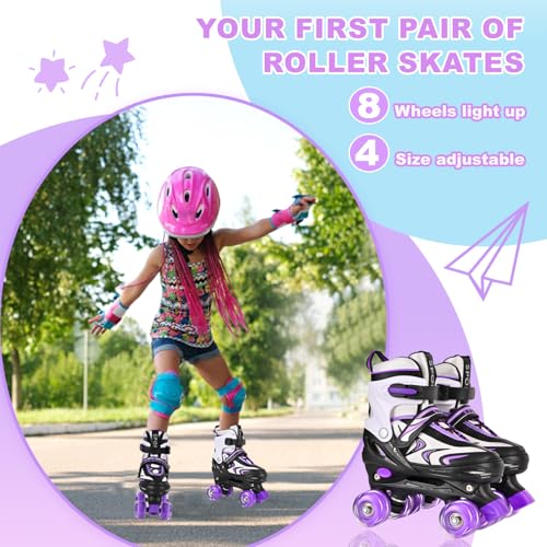 Variante de DUZSKJ patines 4 ruedas niñas (Violeta, Medium)