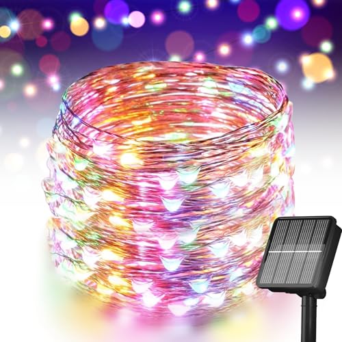 Selarlyt Solar String Lights for Outside, 72Ft 200 LED Solar Fairy Lights with 8 Modes, Solar Powered Fairy Lights Waterproof for Christmas Tree Garden Party Wedding Decor.((Multi-Colored)