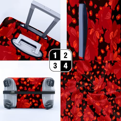 Travel Luggage Cover Suitcase Protector Scratch-Resistant Fit Not Included Suitcase Colorful Seamless Pattern With Leopard Print L-26-28in4