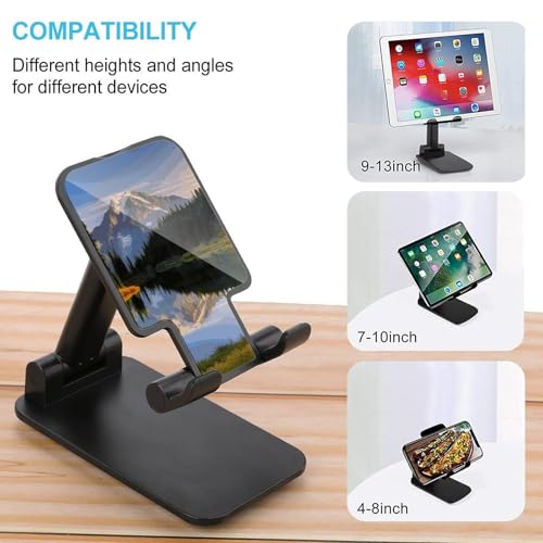 Support de téléphone portable pliable et réglable pour bureau compatible iPhone Android - 3
