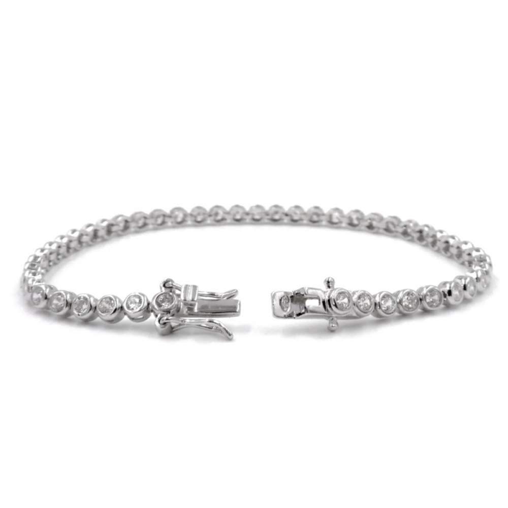 Bracciale Tennis 19 CM Modello CIPOLLINA Argento 925% E ZIRCONI 3 MM