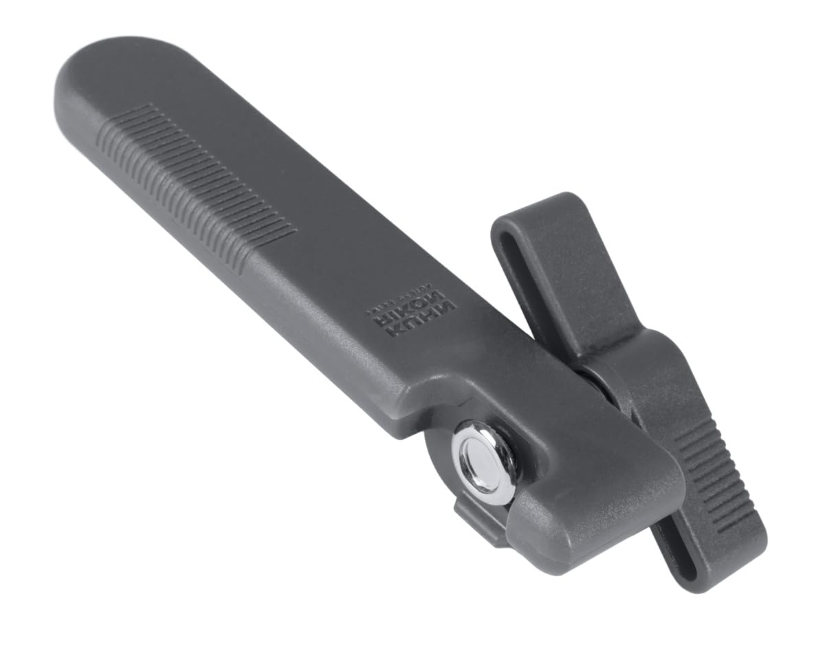 Kuhn Rikon Compact Can Opener – Safe & Hygienic Tin Opener, Effortless Can Opener with Automatic Fixation, No Contact with Food, No Jagged Edges, Grey