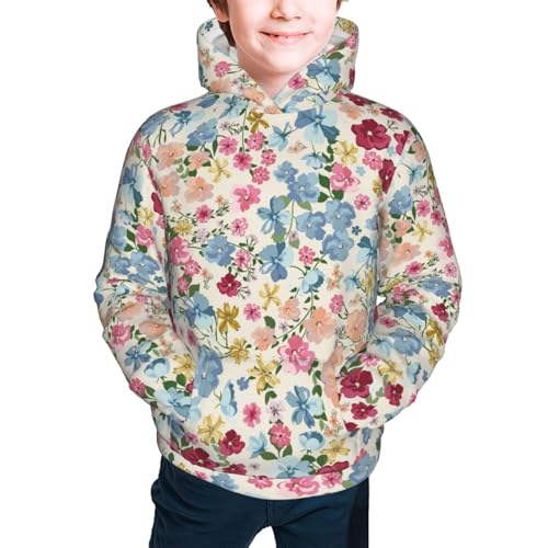 Trendy Floral Design Kid Hoodies Boys Sweatshirts Girls Pullover with Pocket3