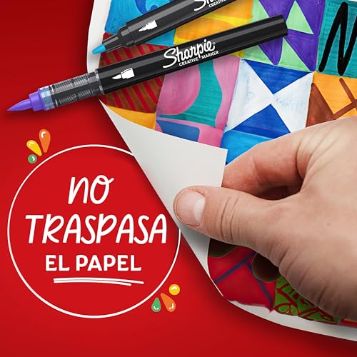 Miniatura 2 de Sharpie Marcadores Rotuladores acrílicos creativos de con punta redonda base agua | Escribe en la mayoría de superficies | Materiales de arte y manualidades | Azul | 6 Piezas