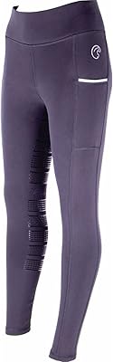 AK Wintex Pull on High Waisted Winter Horse Riding Tights/Leggings/Breeches with Full seat Silicon Grip AKRS-6054-01 (S, Black)