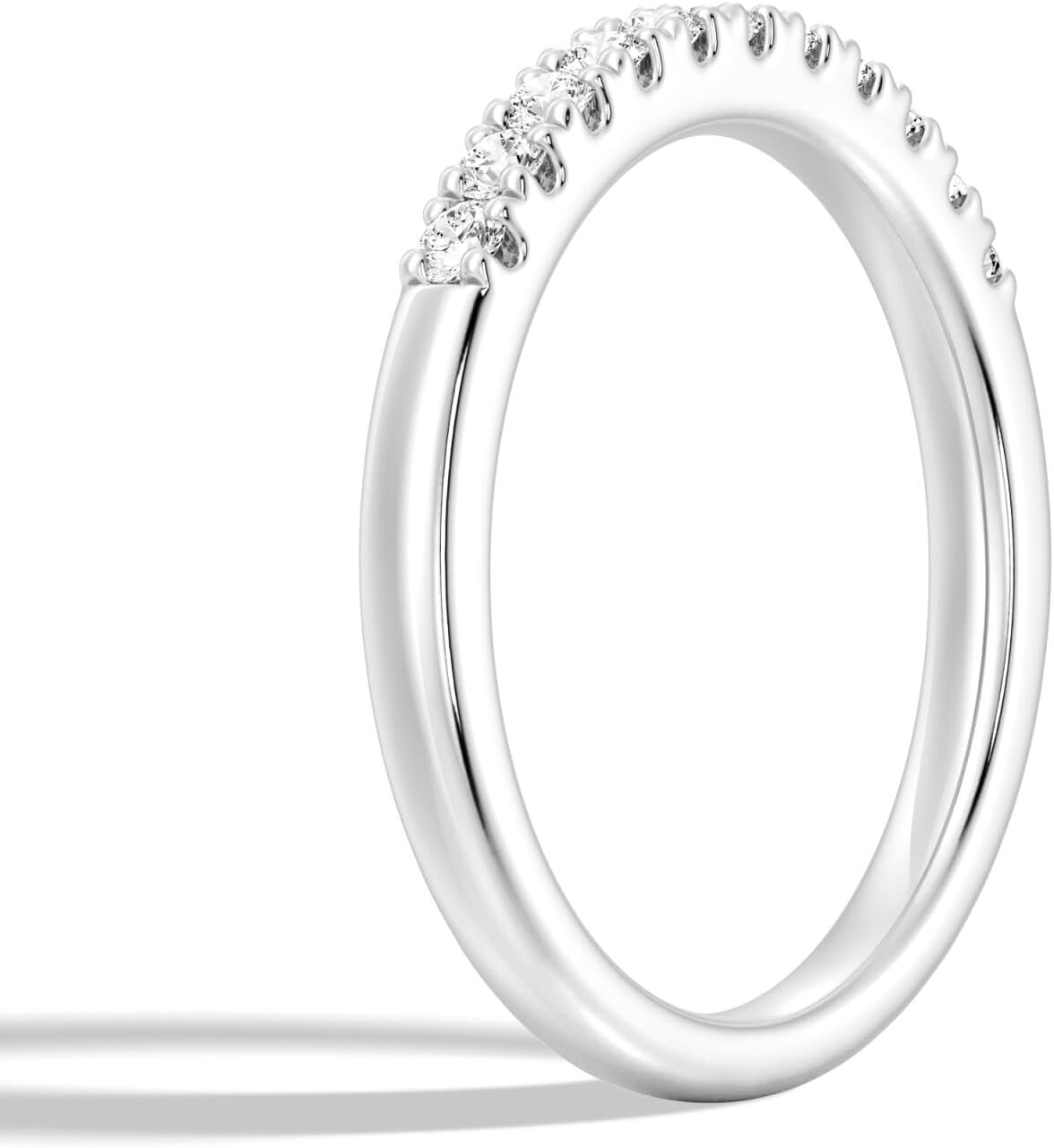 MSBLUE® 1.8mm Moissanite Wedding Eternity Band Ring, Round Cut, 14K Gold Vermeil - Image 3