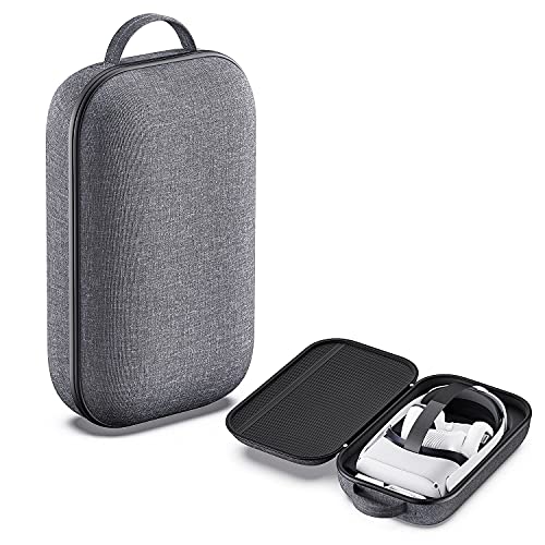 Amavasion Harte Tragetasche Kompatibel mit Meta Quest Pro/Oculus Quest 2 Zubehör VR Headset mit Elite Strap, Touch Controller und anderem Zubehör, Ultra Sleek Design für Reisen und Aufbewahrung - Image 3