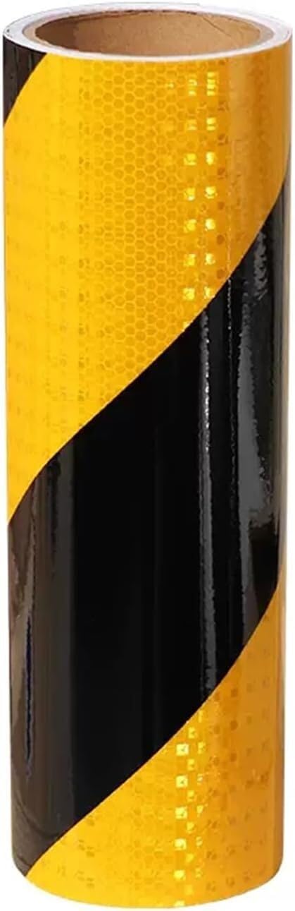 Taśma odblaskowa bezpieczeństwa Samoprzylepna, odblaskowa taśma ostrzegawcza z PCV, 30 x 300 cm, wielokolorowa(Black Yellow)