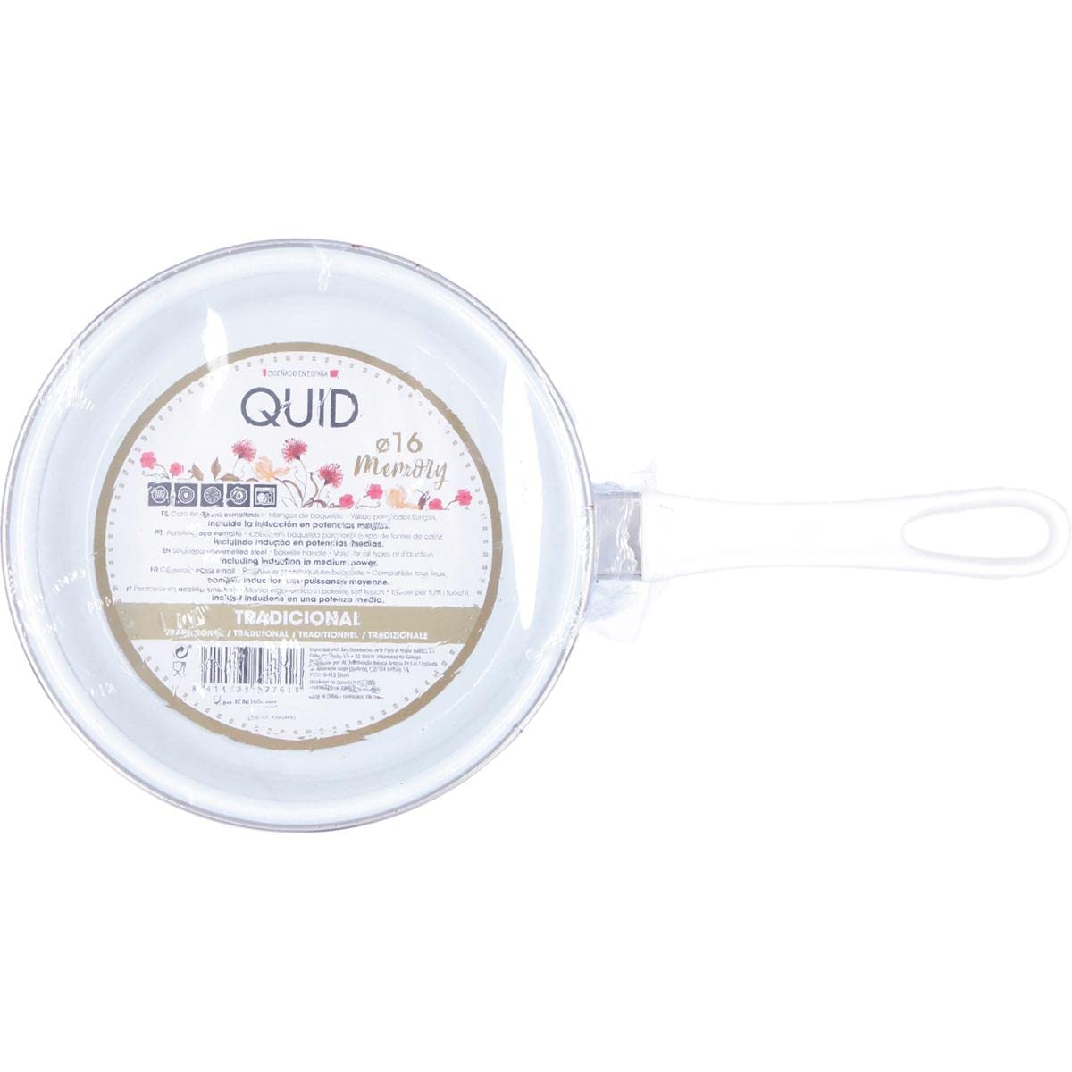 Casserole émaillée Quid Memory 16cm - 1.5L - Blanc - Compatible Tout Feux Et Lave-vaisselle