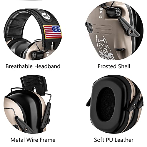 Tinsson Nrr 23Db Shooting Ear Protection With Us Flag Electronic Earmuffs For Shooting/Hunting Noise Reduction Headphones Fde #TOP2