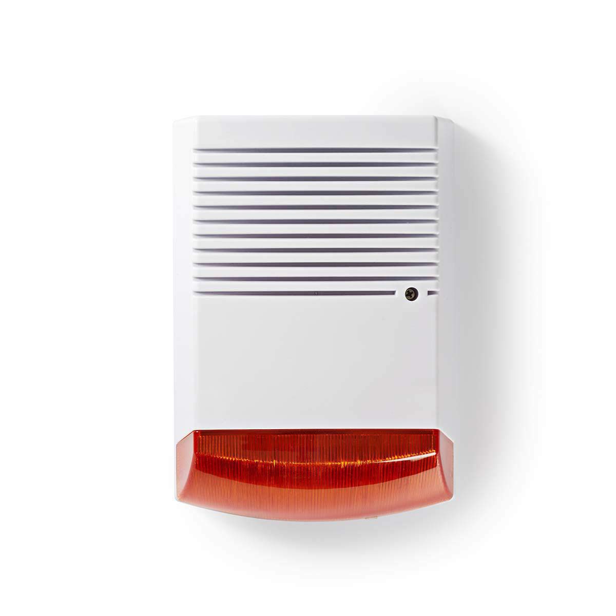 Nedis Dummy Security Alarm Siren with Flashing LED, IP44 Waterproof Outdoor Design - White & Orange