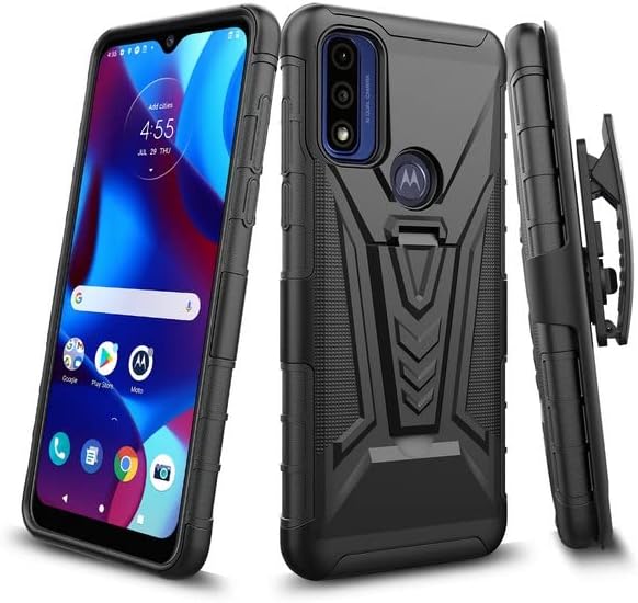 Miniatura 3 de Para Motorola Moto G Play 2023 (XT2271), Moto G Power 2022, Moto G Pure - Funda a prueba de golpes con funda de clip para cinturón - VX Negro