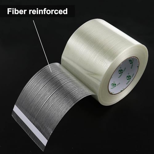 Image of BOMEI PACK Wide Strapping Tape, 4Inch Heavy Duty Reinforced Packing Tape, Fiberglass Filament 60yds 5.5Mil