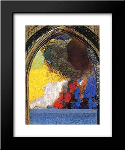 Woman In Profile Under A Gothic Arch 15x18 Framed Art Print by Odilon Redon