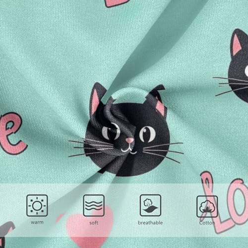 Cotton Girls Underwear Toddlers Cute Black Cats Hearts Green Girl Panties Cute Fancy Undies Kids Briefs 2t3