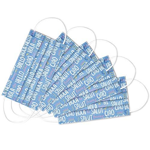 10PC Reusable Cotton Face Cover, Indoors and Outdoors, Anti-Haze Dust,Creative Print Face Bandanas for Adult