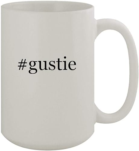 #gustie - 15oz Ceramic White Coffee Mug, White
