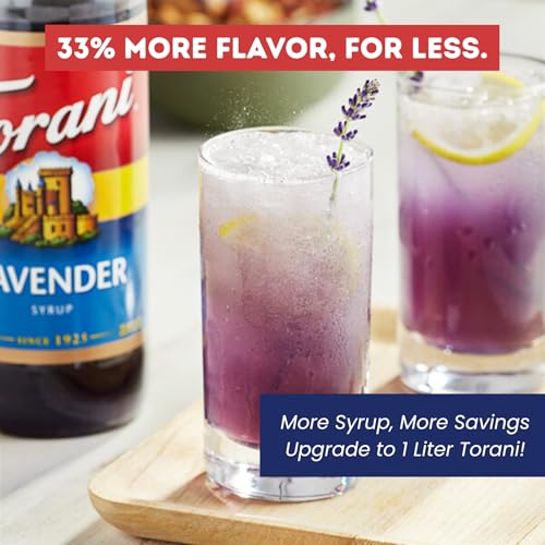 Image of Torani Lavender Syrup 1L with Pump Floral Flavoring for Coffee & Cocktails