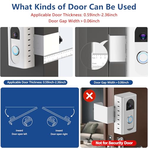 Image of KIMILAR Anti-Theft Video Doorbell Mount Compatible with Ring /Blink Video Doorbell (Not for Blink 2025 ver.), Adjustable Mounting Bracket Accessories for Houses, Apartments, Not for Security Door