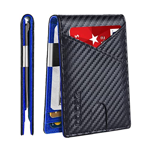 Slim mens wallets-Rfid Blocking Leather Wallet: Compact Bifold Wallet with Sturdy Money Clip and ID Window, Men's Gift for anniversaries