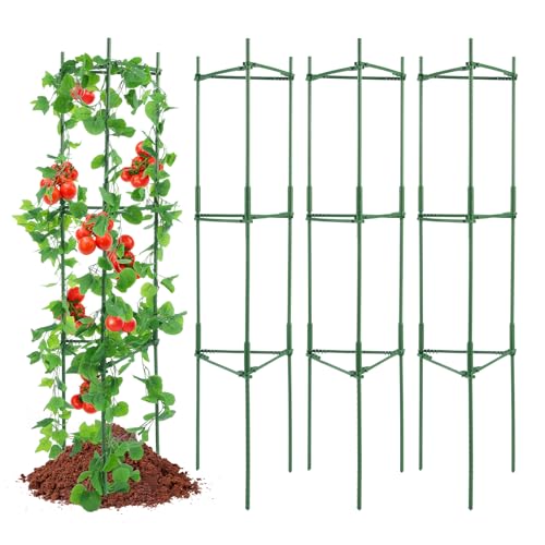VEVOR Tuteur Plantes Grimpantes 28x28x162 cm, Treillis pour Plantes Lot de 4 Cages, Support pour Plantes de Jardin, Tours à tomates en Treillis pour Jardin surélevé, légumes, Fleurs