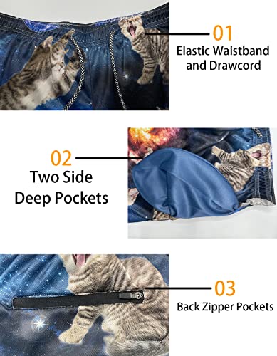 feelacle Mens Swim Trunks 9 Inch Inseam Board Shorts Beach Swimwear Bathing Suit with Compression Liner and Pockets3