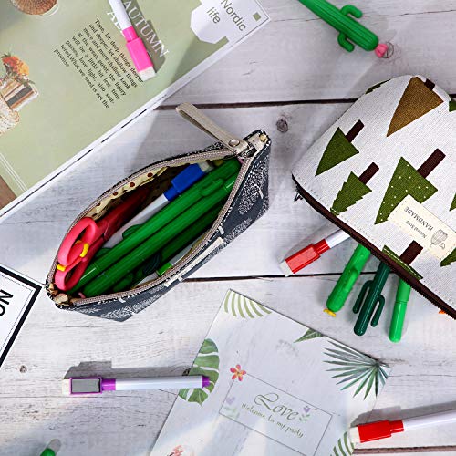 6 Pieces Canvas Cosmetic Bags Pouches For Purse With Zipper Printed Makeup Bag Multi Function Canvas Travel Pouch Organizer Pouch For Women Girls Vacation Travel, 6 Styles() #TOP7