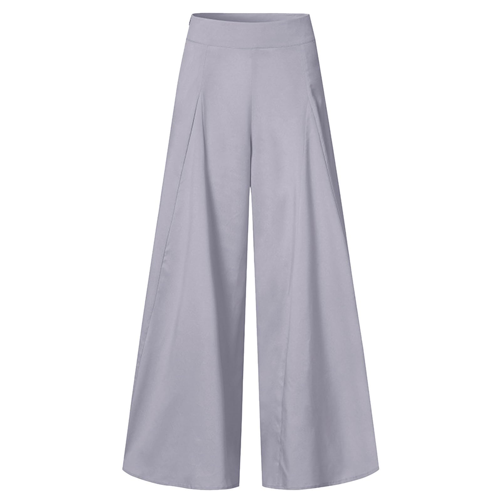 Hosenrock Damen - Bequem Lang Casual Weite Hose Hohe Taille Leicht Strandhose Büro Elastische Sommerhose Plissee Lässig Blume Wickelhose Weites Bein
