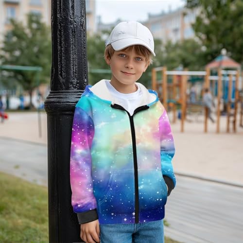 Zip Up Hoodies for Girls Kids Hooded Sweatshirt Long Sleeve Fall Jacket Warm Fleece Lined Winter Clothes 6-16 Years3