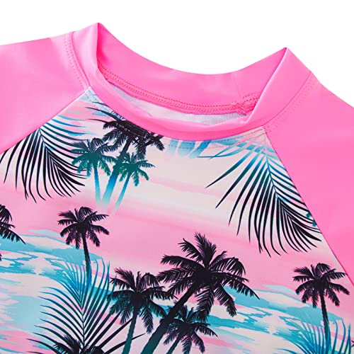 Image of TUONROAD Girls 2 Pieces Rash Guard Swimsuit Long Sleeve Tankini for 4-10 Years