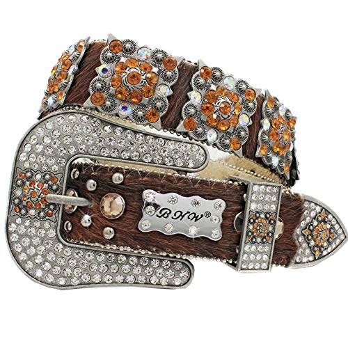 886 EXOTIC COWHIDE WESTERN WOMENS BELTS Cowgirl Bling Belts Rodeo Belts Plus Size Western Belts For Cowgirls (886BRN-BRINDLE, XL) 886 EXOTIC COWHIDE WESTERN WOMENS BELTS Cowgirl Bling Belts Rodeo Belts Plus Size Western Belts For Cowgirls (886BRN-BRINDLE, XL)