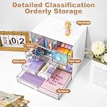 Desk Organizer with 9 Drawers, 4 Tier Plastic Stackable Storage Drawers for Desk Storage, Office Stationary Makeup Organizer Suit for Home, Office and School (White)