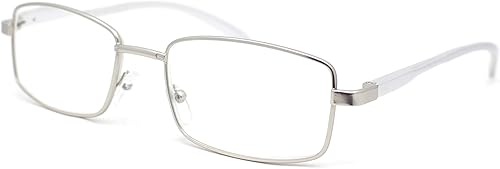 Miniatura 10 de SA106 Lentes de lectura rectangulares estrechos con borde y brazo de metal clásico