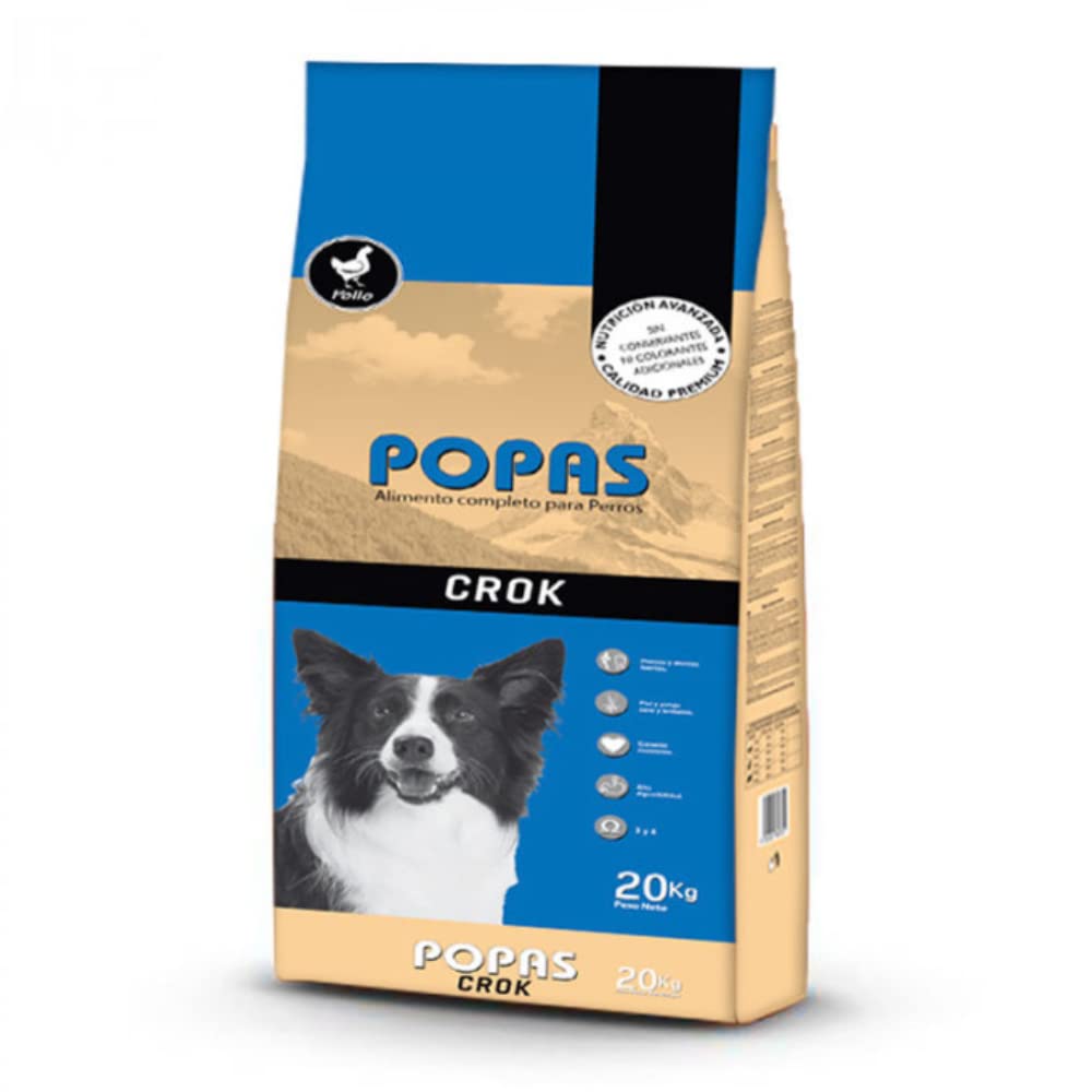 Pienso de Pollo para Perros POPAS Crok Saco de 20 Kg