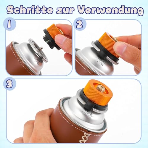 3 Stück Gaskartuschen Adapter, BBQ Barbecue Herd Stecker Gas, Gaskartuschen Adapter Schraubventil, Picknick im Freien Kochgeräte, Gaskartuschen Adapter Set für Campingkocher Brenner Herd-Anschluss