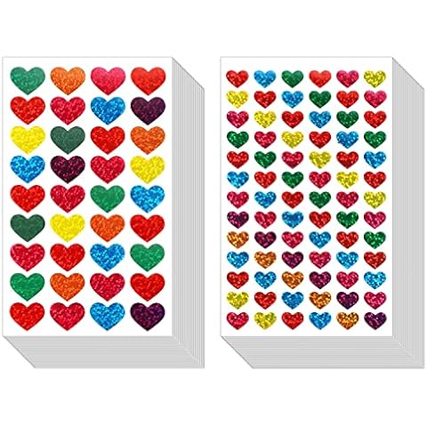 60 hojas Pegatinas de Corazón con Purpurina Cover