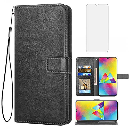 Coque Samsung Galaxy M20 anti-rayure avec verre trempé protecteur et porte-carte