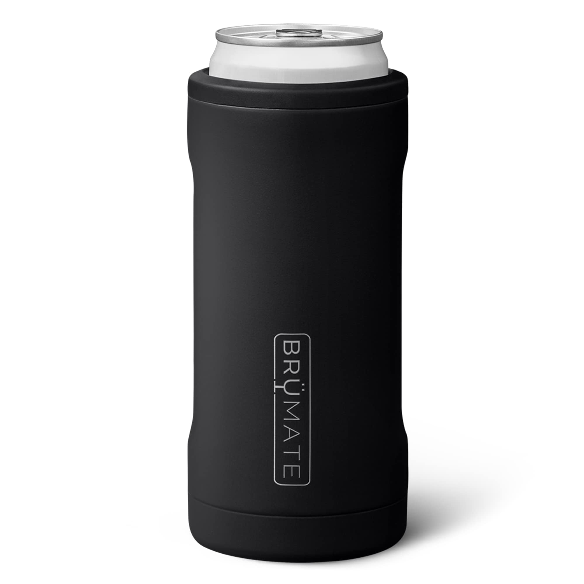 Hopsulator Slim Can Cooler Insulated for 12oz Slim Cans | Skinny Can Insulated Stainless Steel Drink Holder for Hard Seltzer, Beer, Soda, and Energy Drinks (Matte Black)