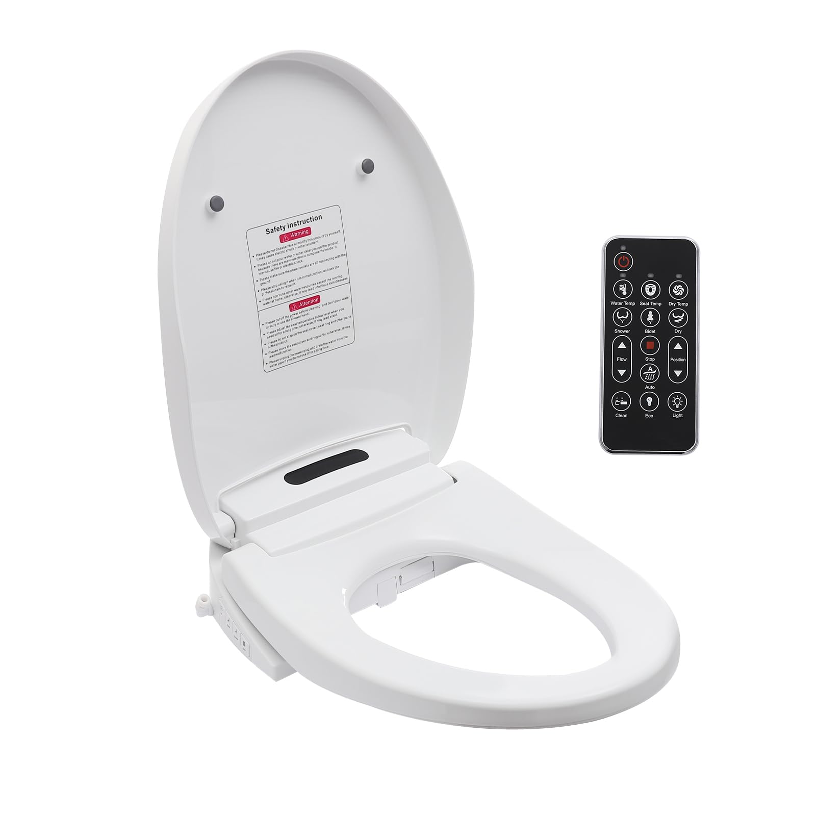 Asiento de inodoro, bidé electrónico con mando a distancia y filtro PP, múltiples modos de descarga, control preciso de temperatura, ahorro de energía, ducha eléctrica inteligente, lPX4