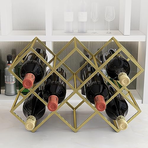 Soporte moderno para botellas de vino metal dorado miniatura 3