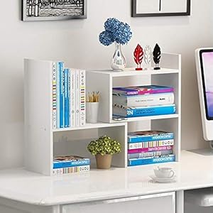 JingPeng Verstellbarer Schreibtisch-Organizer aus Holz, Schreibtisch-Organizer