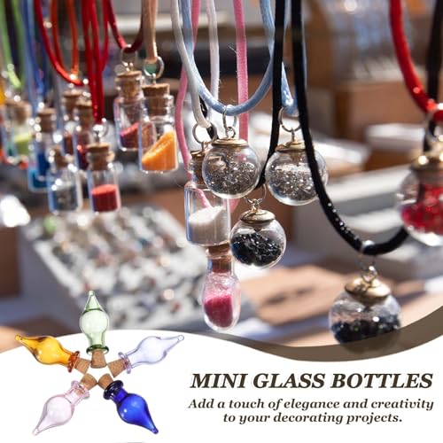 Mini bouteilles en verre orange en goutte d'eau avec bouchon de liège pour décoration de table